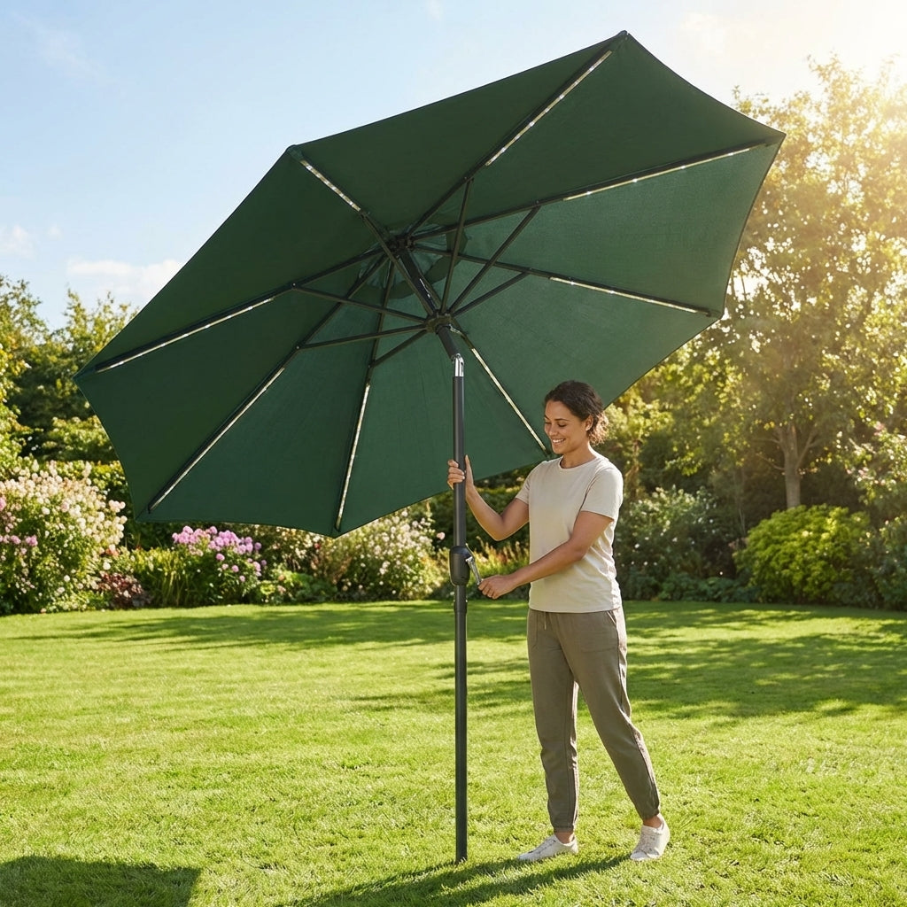 Garden Parasol 2.7m with steel frame and UV protection