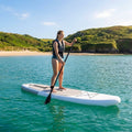 Inflatable paddle board with PVC and EVA deck for flat water and small waves