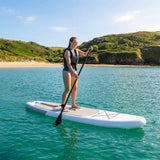 Inflatable paddle board with PVC and EVA deck for flat water and small waves