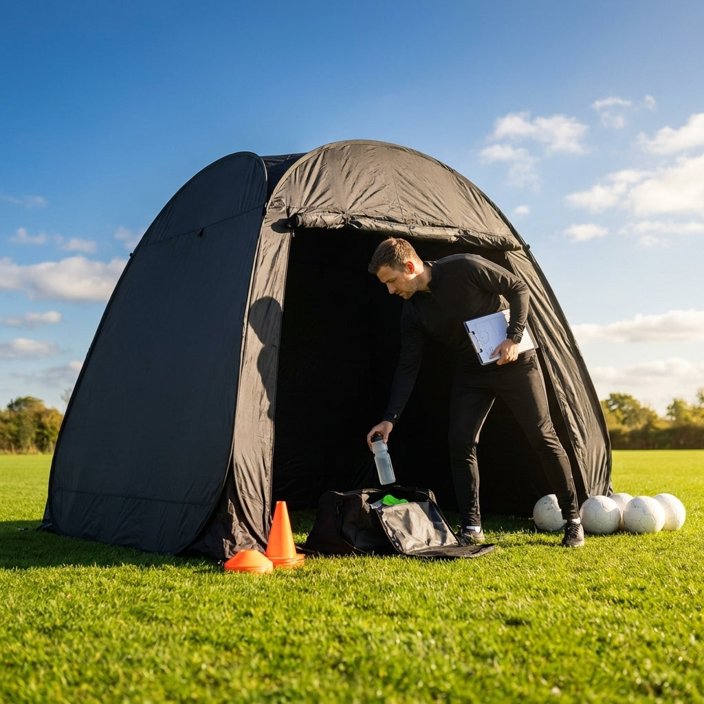 Portable team shelter in 10 colours with steel frame for sports events