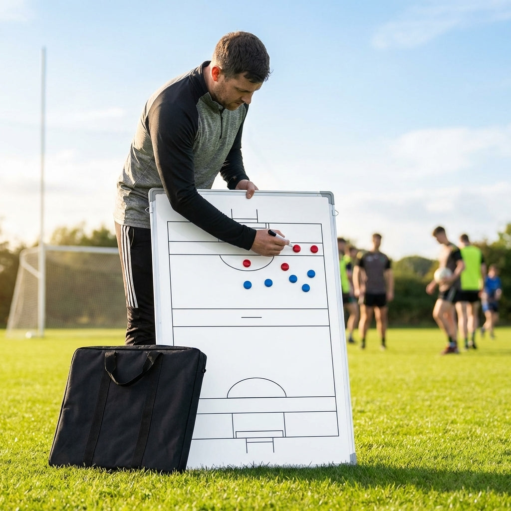 Double-sided coaching board with aluminium frame and accessories