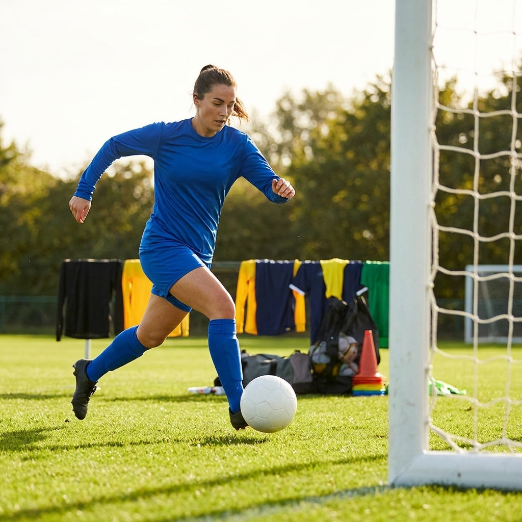 Women's Football Kit with Long Sleeve Shirt and Shorts