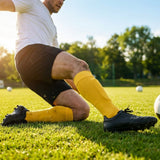Pre-cut football socks in various sizes and colours for enhanced comfort