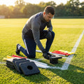 Corner flag bases in black rubber for sports pitches