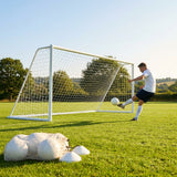 Steel football goal 16x7ft for school and park use