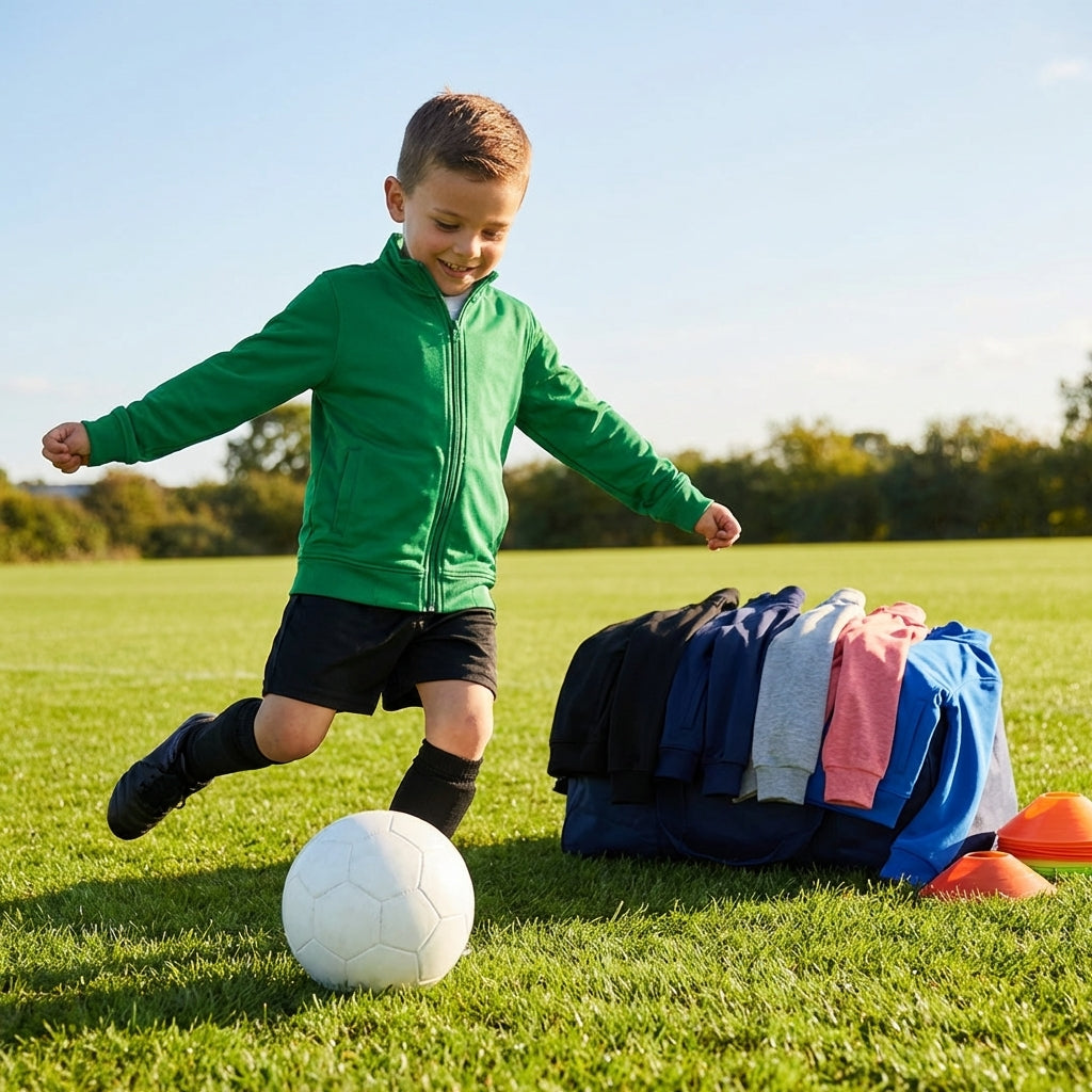Kids' full zip sports jacket for training and casual wear
