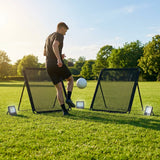 Interactive football training rebound board with reaction lights