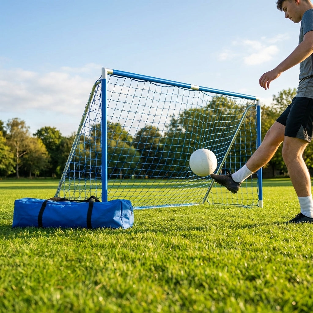 Aluminium Folding Football Goal in various sizes and colours, ideal for training and matches