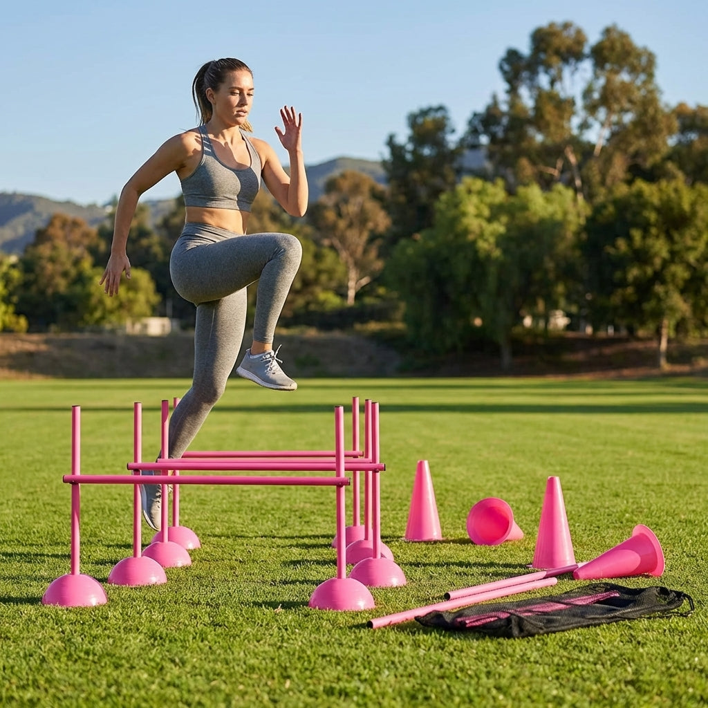 Agility Training Cone Hurdle Set in Fluorescent Colours