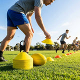 Colourful training marker cones for sports fields