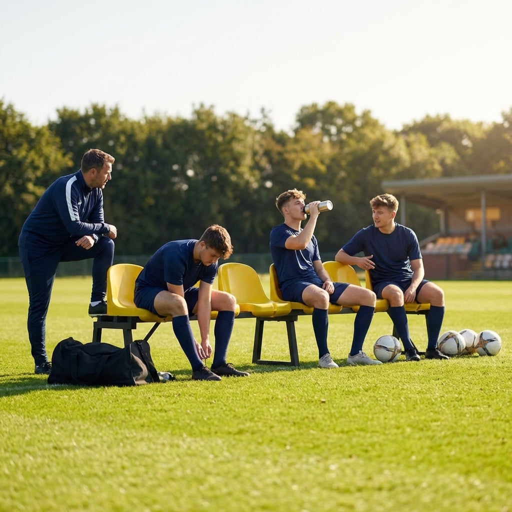 Aluminium sports bench with HDPE seats for indoor and outdoor use