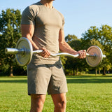 EZ Curl Bar for gym workouts, featuring steel construction