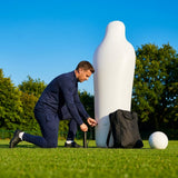 Inflatable football mannequins available in multiple sizes for training use