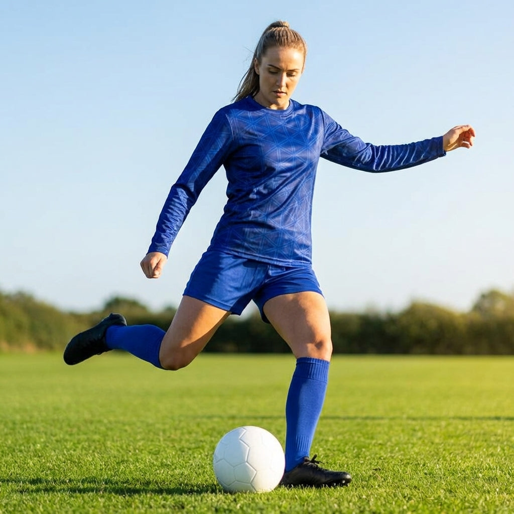 Women's Football Kit with Long Sleeve Shirt and Shorts