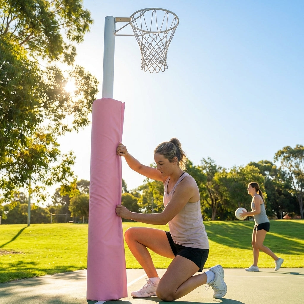 Netball Post Protector Padding – Black/White/Pink/Blue – Impact Resistant Foam – Indoor & Outdoor Use
