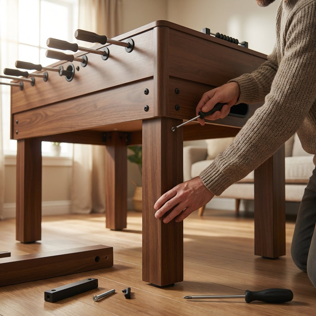 Table football spare parts, including legs and rods