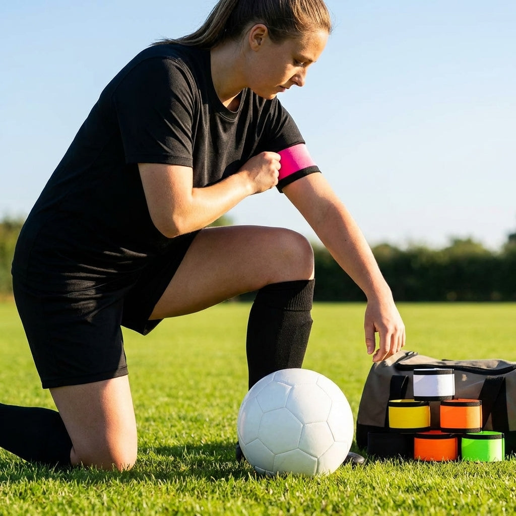 Football Captains Armband in various colours made from durable nylon elastic