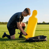 Inflatable football mannequins available in multiple sizes for training use