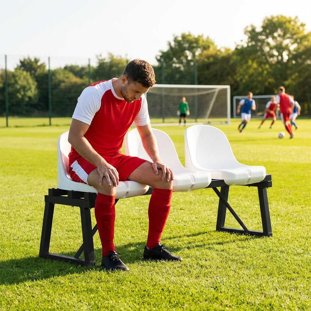 Aluminium sports bench with HDPE seats for indoor and outdoor use