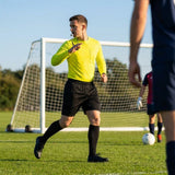 Black football referee shorts made from polyester for match officials