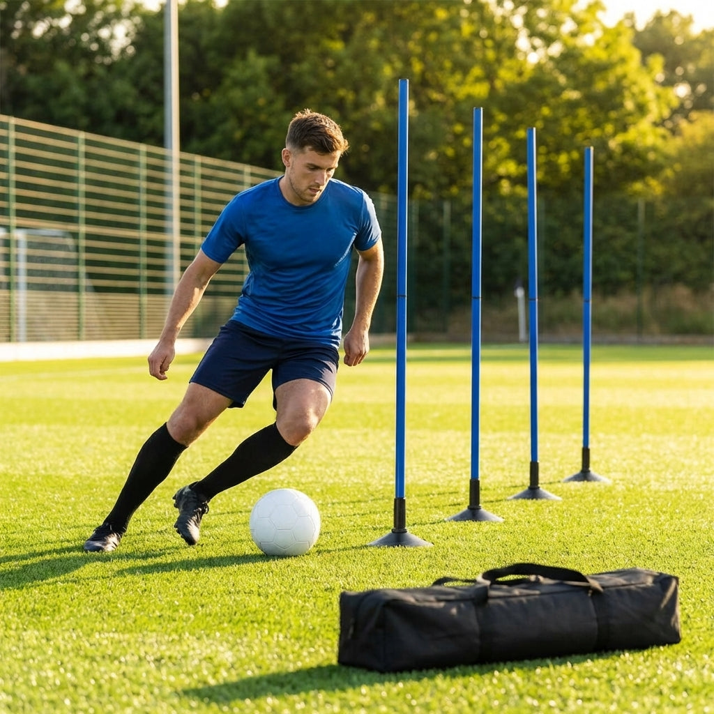 Slalom training poles in vibrant colours for sports practice