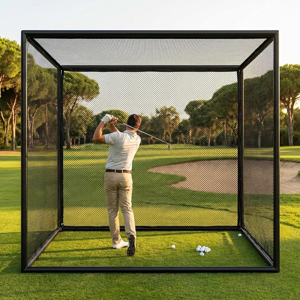 Golf Cage Replacement Parts including steel tubes and netting