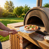 Aluminium pizza peel with a 12-inch paddle and wooden handle