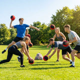 7in cloth dodgeball in red, blue, and yellow/black, perfect for indoor sports