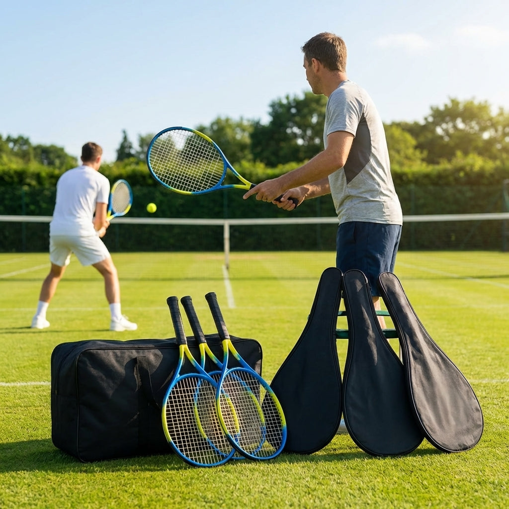 Tennis racket and bag set with aluminium rackets for coaches and players