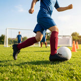Pre-cut football socks in various sizes and colours for enhanced comfort
