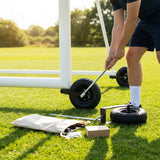 All-terrain football goal wheels for easy movement