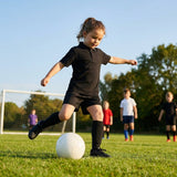 Junior Polo Shirts in Black, made from 100% Polyester