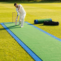 Premium cricket matting with blue surround for indoor and outdoor use