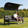 Aluminium tennis court bench in green for tournament use