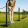 Freestanding Plastic Post & Chain Barrier Set for crowd control