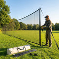 Removable anti-litter net system with steel posts
