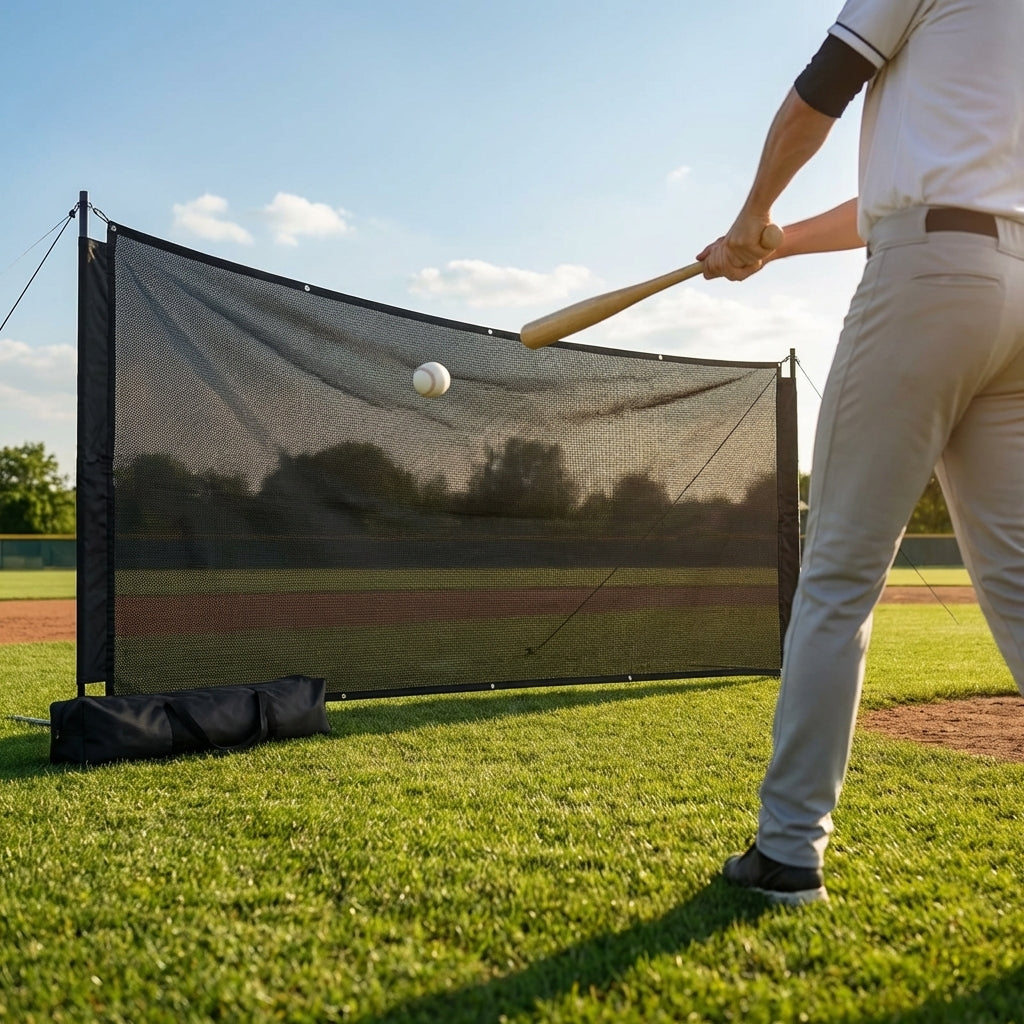 High-quality baseball outfield screen in black or green