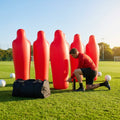 Inflatable football mannequins available in multiple sizes for training use
