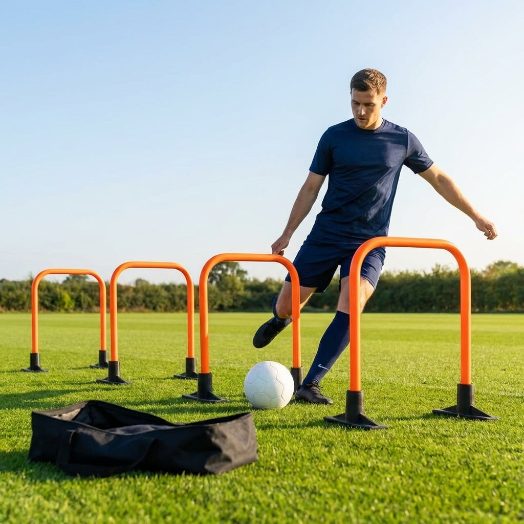 Football training passing arcs made of 34mm PVC