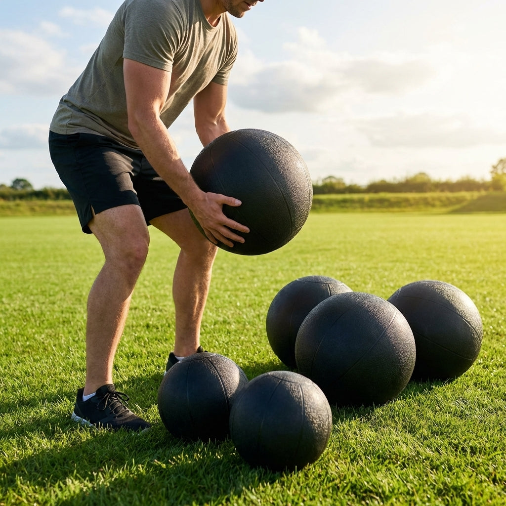 Medicine Balls of varying weights for gym and home fitness
