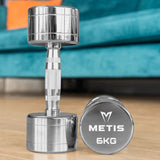 Chrome dumbbells with ergonomic design for gym and home use