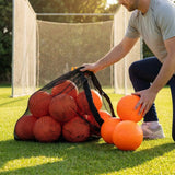 Football carry bag with 12 footballs, durable mesh