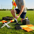 Gaelic football corner flag set with PVC poles and rubber bases