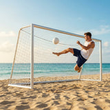 Beach soccer goal freestanding, 5.5m x 2.2m, yellow aluminium