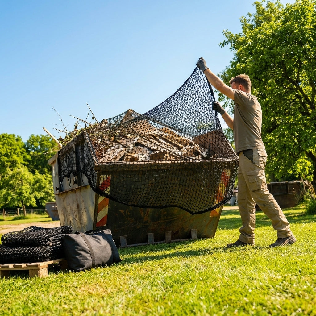 Heavy Duty Skip Nets made from HDPE Twine for Industrial Use
