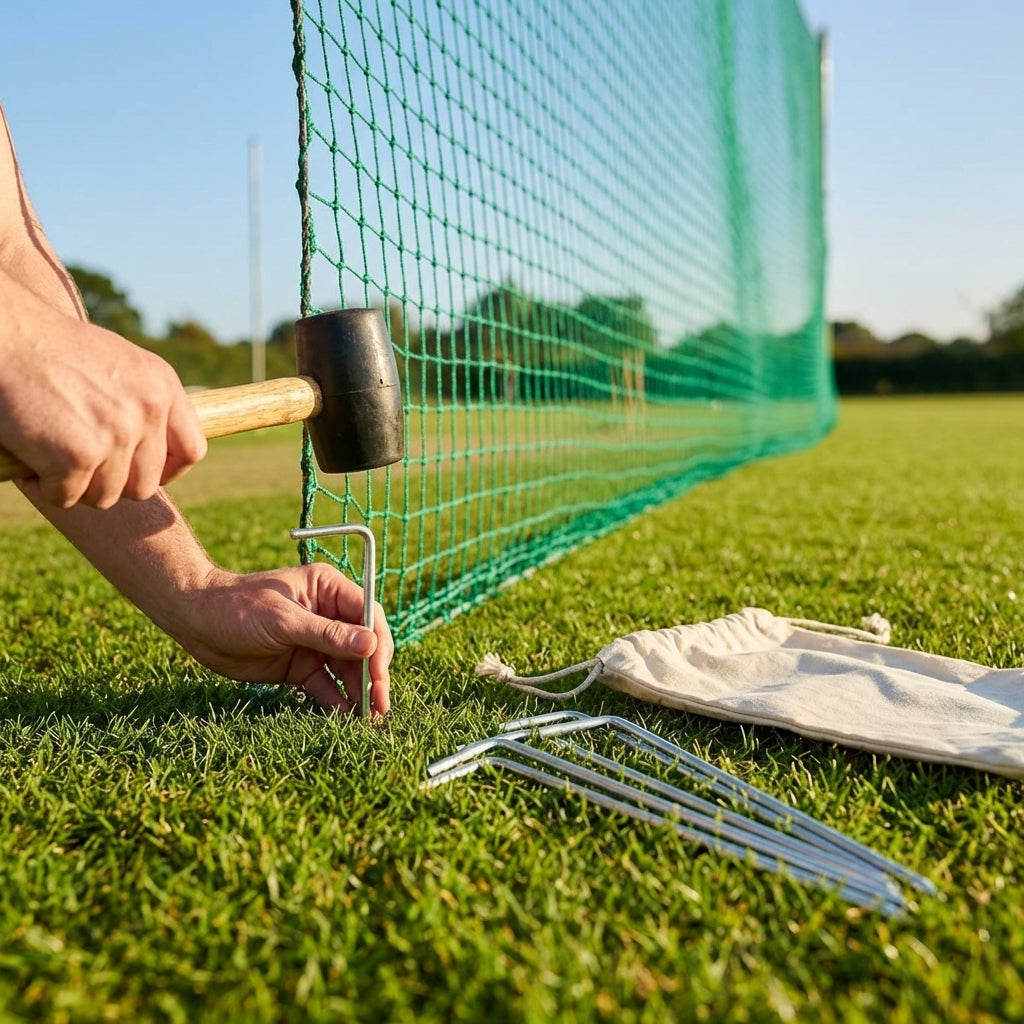 Ultra heavy-duty steel cricket net pegs for outdoor use