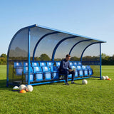 Aluminium team shelter with 16/22 seats for sports venues