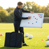 Double-sided coaching whiteboard with aluminium frame and markers
