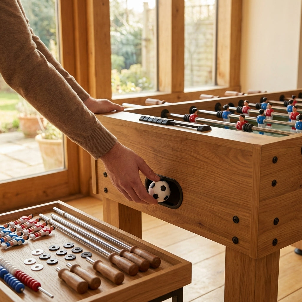 Table football spare parts, including legs and rods