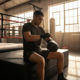 Boxing gloves and hand wraps bundle, PU leather for combat sports